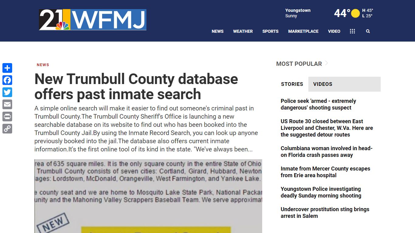 New Trumbull County database offers past inmate search